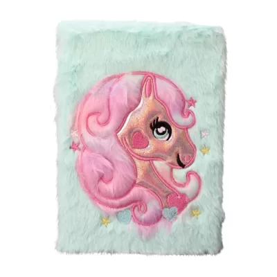 Блокнот плюшевый "Beautiful unicorn", green mix (15х21 см)