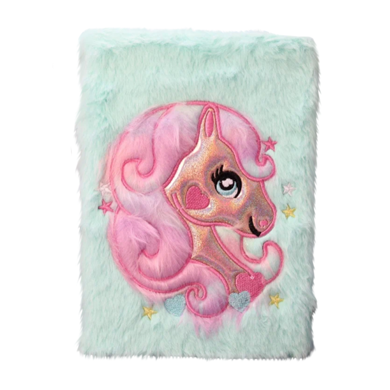 Блокнот плюшевый "Beautiful unicorn", green mix (15х21 см)