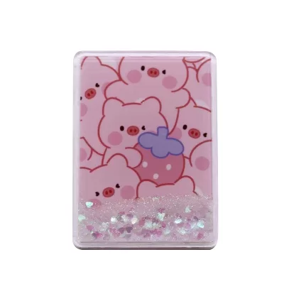 Зеркало шейкер раскладное "Pig pattern", розовое, 8*6 см