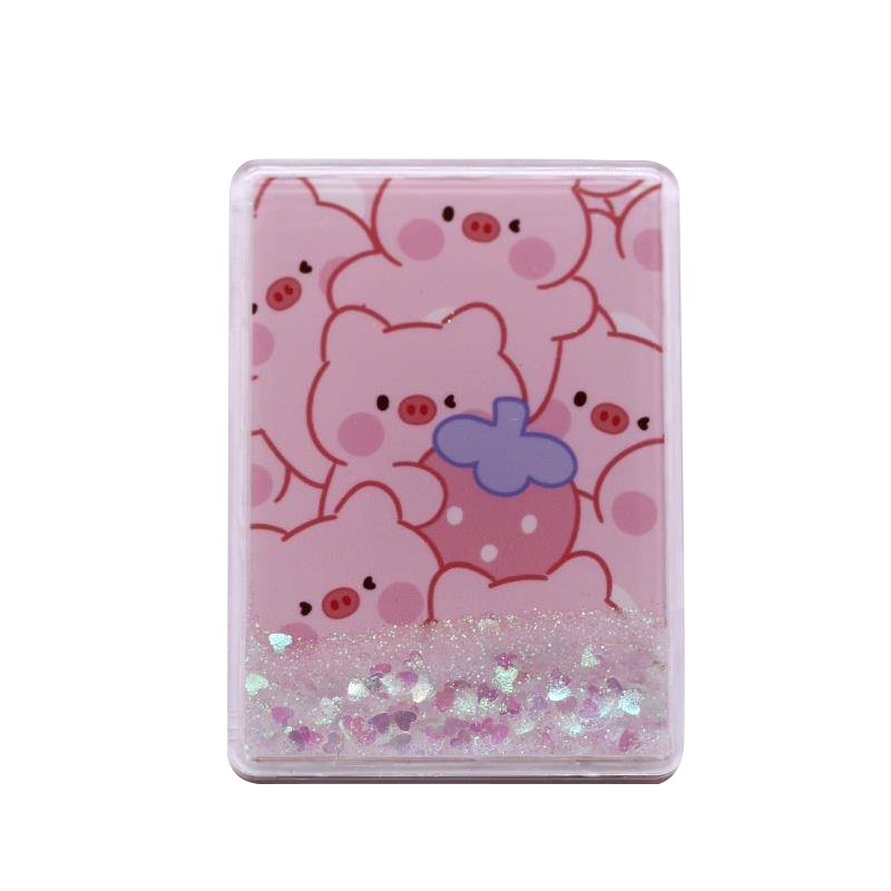 Зеркало шейкер раскладное "Pig pattern", розовое, 8*6 см