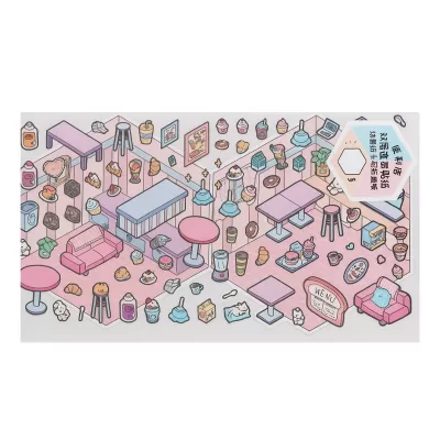 Наклейки для творчества румбокс "Кофейня", розовые