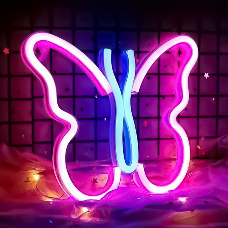 Неоновый подвесной ночник «Butterfly», USB, свечение mix (26,5х15,5 см)