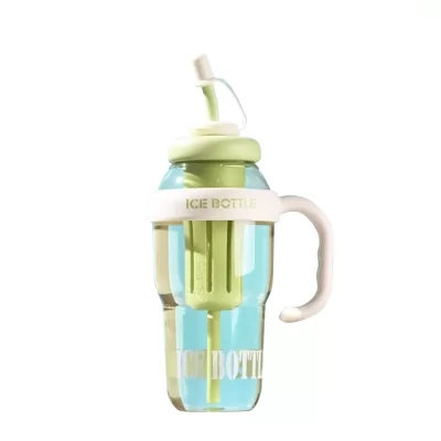 Бутылка с трубочкой "IIce cream" зелёная, 1400 мл