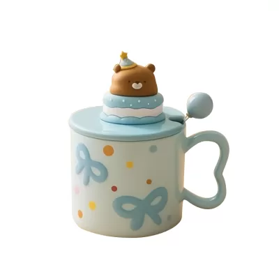 Кружка керамическая «Happy bear», blue (370 мл)