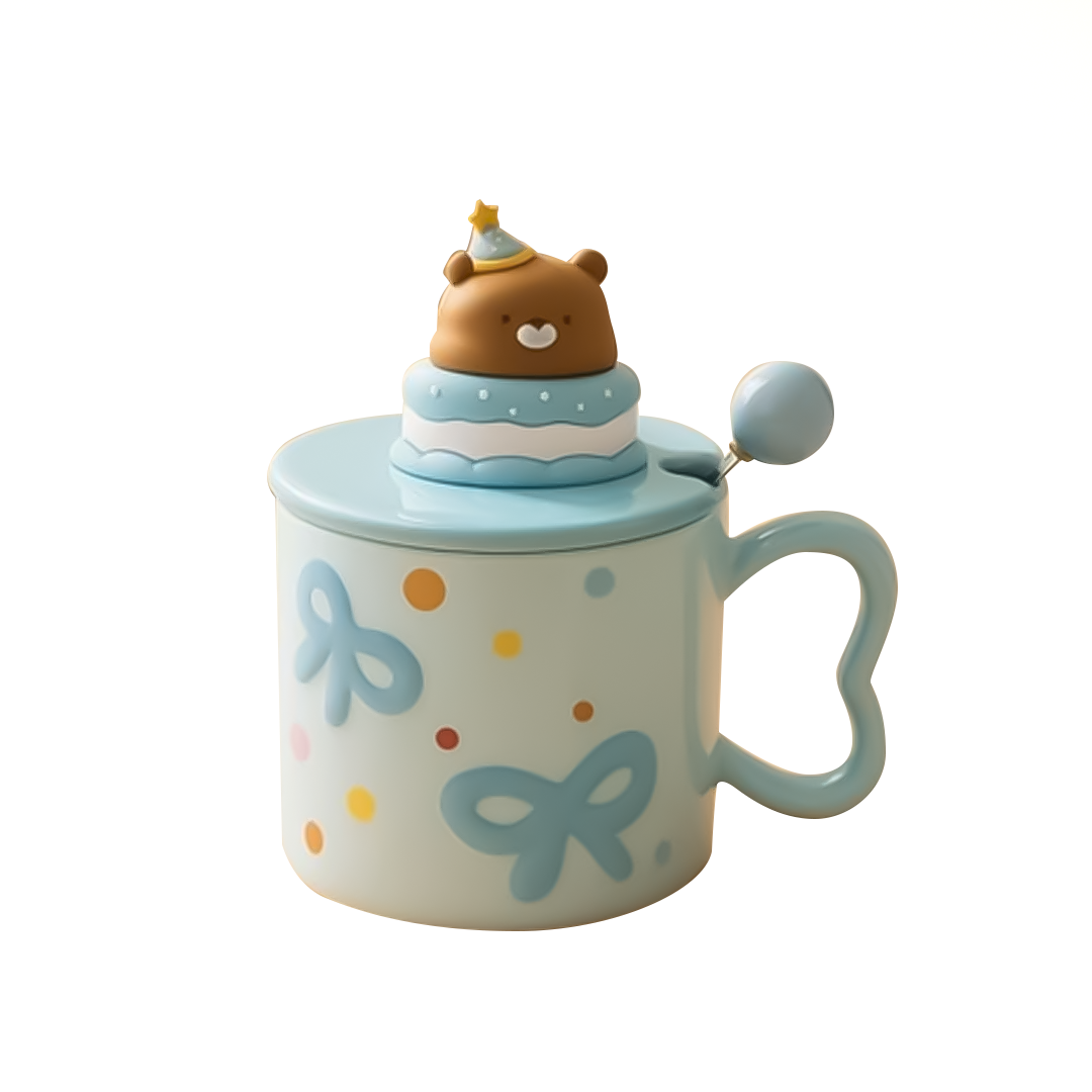 Кружка керамическая «Happy bear», blue (370 мл)