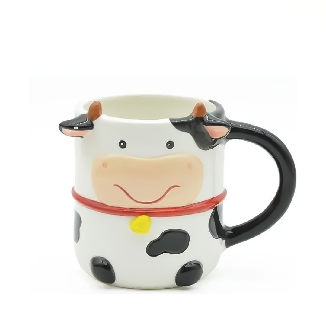 Кружка керамическая iLikeGift «Round cow», black