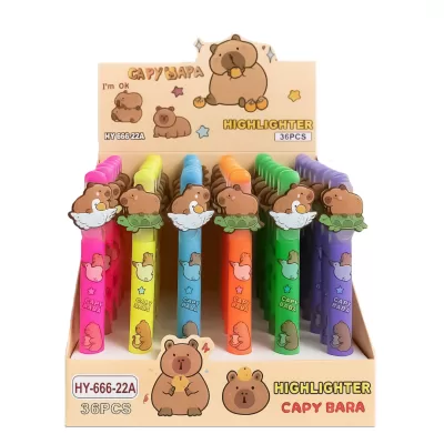 Маркер текстовыделитель "Convex capybara", mix, шоу-бокс 36 шт.