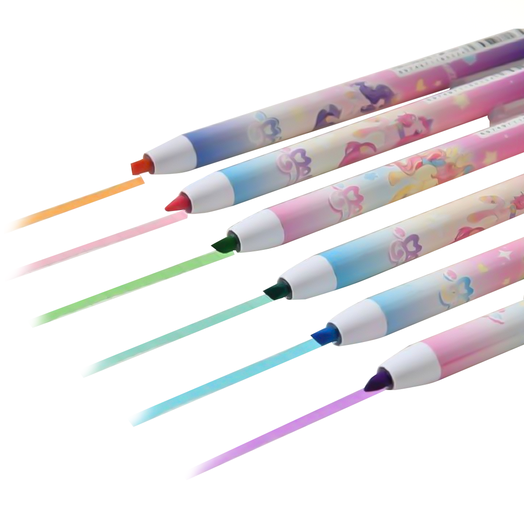 Набор маркеров-текстовыделителей 6 шт. "Morning unicorn"