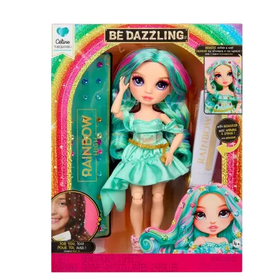 Рейнбоу Хай Кукла Dazzling Селин бирюзовая с аксессуарами Rainbow High