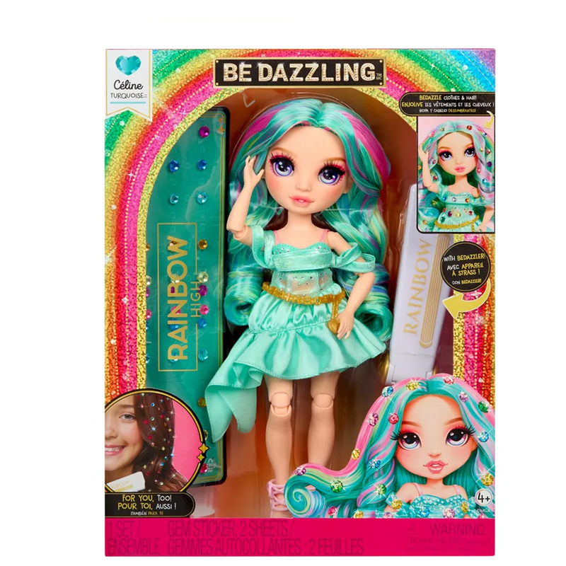 Рейнбоу Хай Кукла Dazzling Селин бирюзовая с аксессуарами Rainbow High