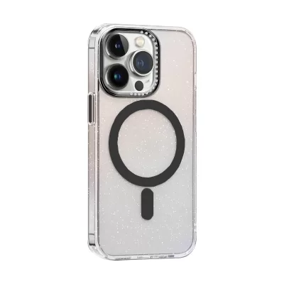 Чехол iP 16 Pro Max FreeKnit Glitter Case with MagSafe (Black)