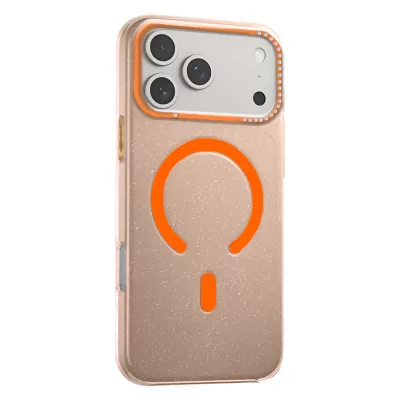 Чехол iP 17 Pro FreeKnit Glitter Case with MagSafe (Orange)