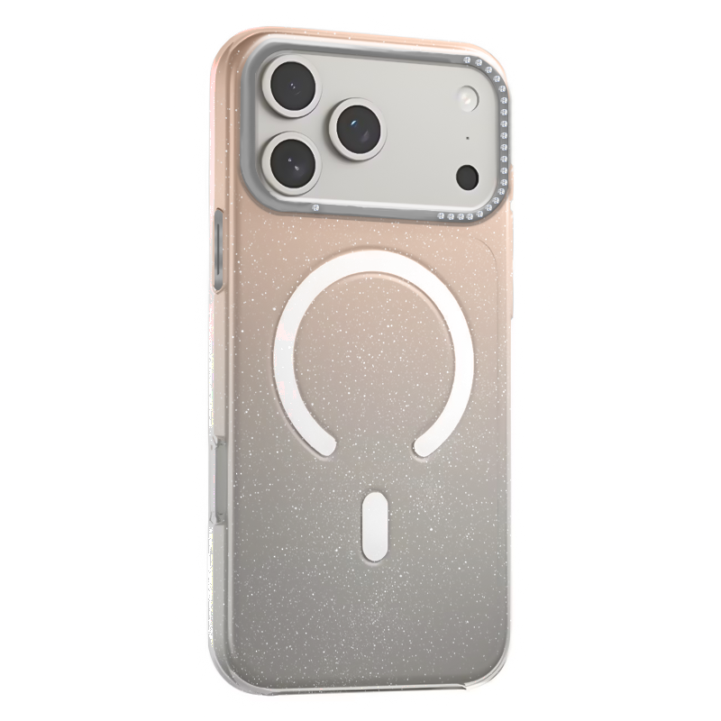 Чехол iP 17 Pro Max FreeKnit Glitter Case with MagSafe (White)