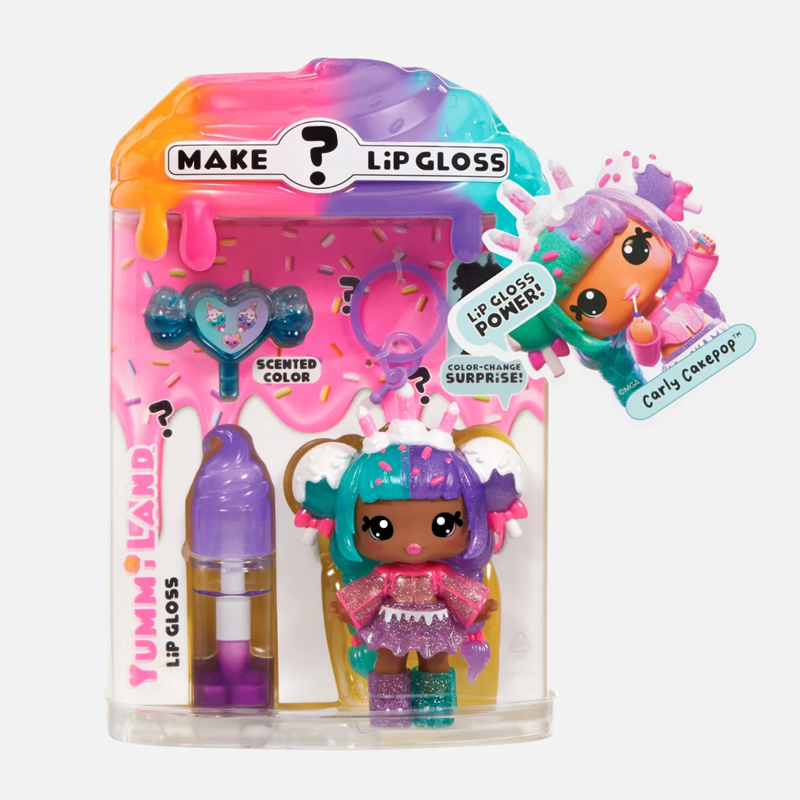 Яммиленд Игр набор Кукла Карли Кейкпоп с набором для изготовления блеска для губ для детей Yummiland