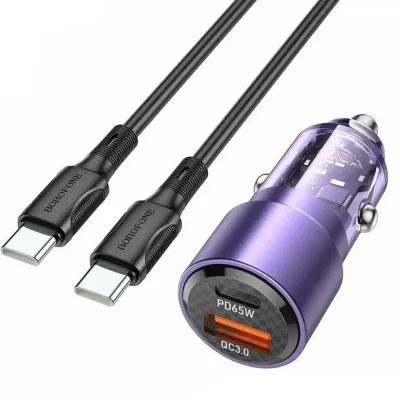 АЗУ Borofone BZ20A 1USB 18W, 1Type-C 65W PD QC3.0, черный