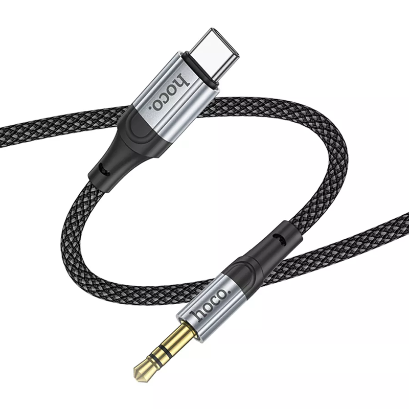 Аудио кабель AUX 3.5mm Type-С Hoco UPA26 черный Аудио кабель AUX 3.5mm Type-С Hoco UPA26 черный