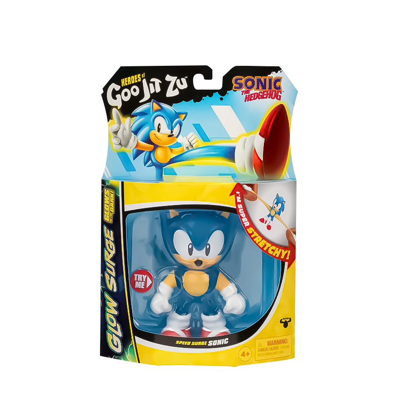 Гуджитсу Игрушка Соник Glow Surge тянущаяся фигурка GooJitZu