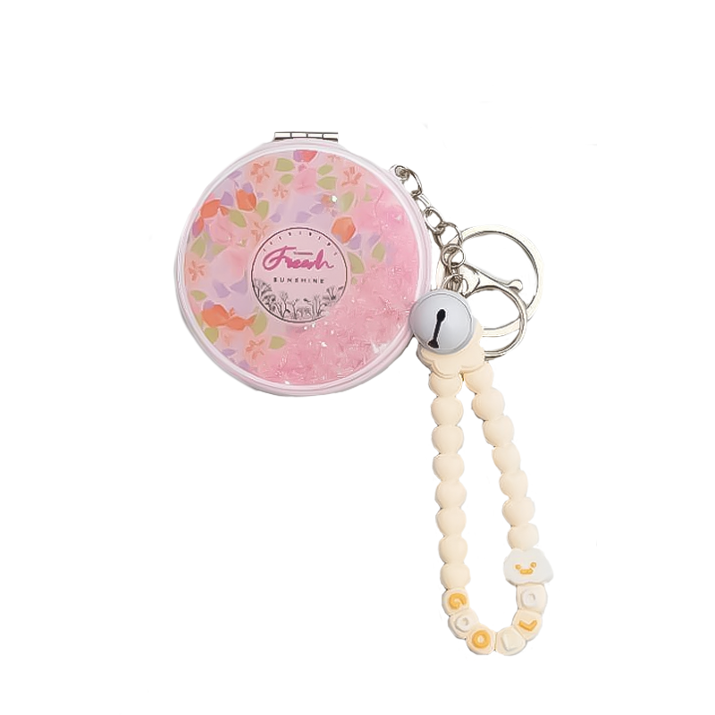 Зеркало-шейкер раскладное с брелоком "Свежесть", белое (7*7 см)