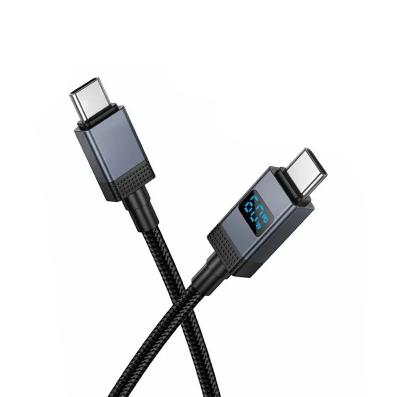 Кабель Type-C Type-C Hoco X118 (1м), 60W с LED черный Кабель Type-C/Type-C Hoco X118 (1м), 60W с LED черный