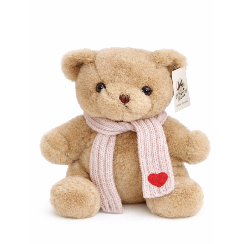 Мягкая игрушка "Мишка в платке", розовая (20см)