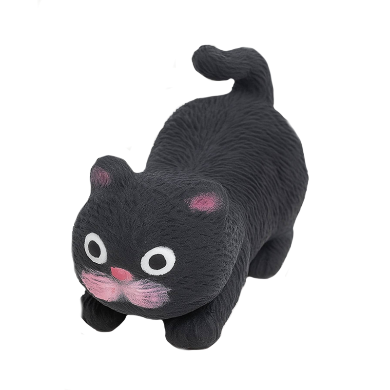 Мялка - антистресс "Мягкий кот", черная