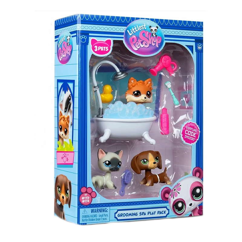 Набор "Груминг спа": три фигурки мини-животных с аксессуарами, коллекция Littlest Pet Shop (Основная
