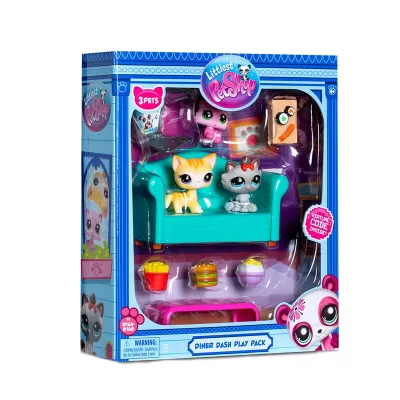 Набор "Обед с друзьями": три фигурки мини-животных с аксессуарами, коллекция Littlest Pet Shop (Осно