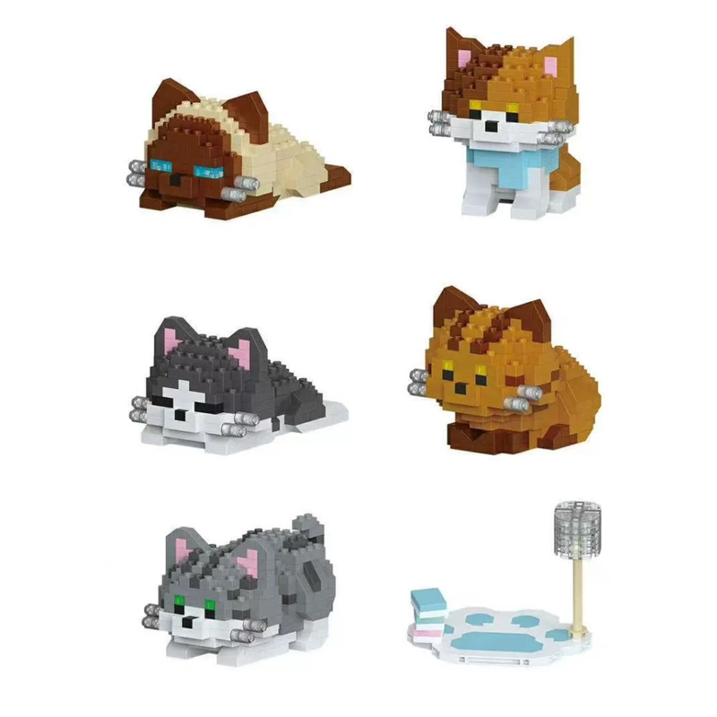 Набор конструкторов "CAT" cute litle №1522, голубой, в ассортименте 6шт