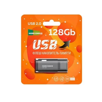 Накопитель USB 128 GB 2.0 More Choice MF128m Grey