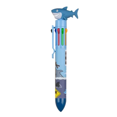 Разноцветная ручка 8 в 1 "Темно-синяя акула", синяя
