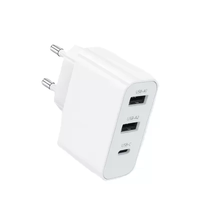 СЗУ Borofone BA105A 2USB 1Type-C PD 15W + кабель белый