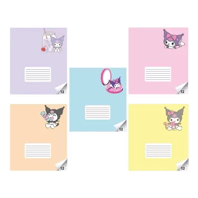 Тетрадь А5 "Куроми", 12 л, линейка, обложка 190 г/м2, микс