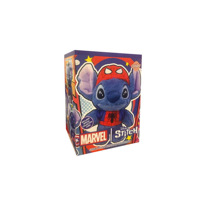Мягкая игрушка - брелок Марвел Стич Marvel Stitch коллекция Cosbi в сюрприз-боксе 15см, 1шт.